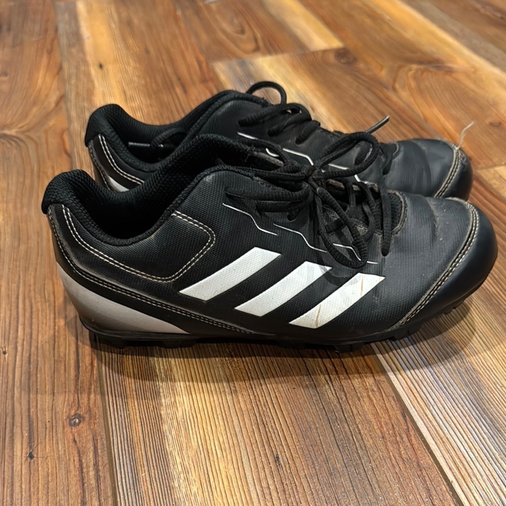 Adidas Black and White Athletic Shoes with Signature Stripes